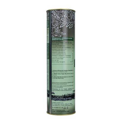 Bottle of organic extra virgin olive oil by Elaiouvios